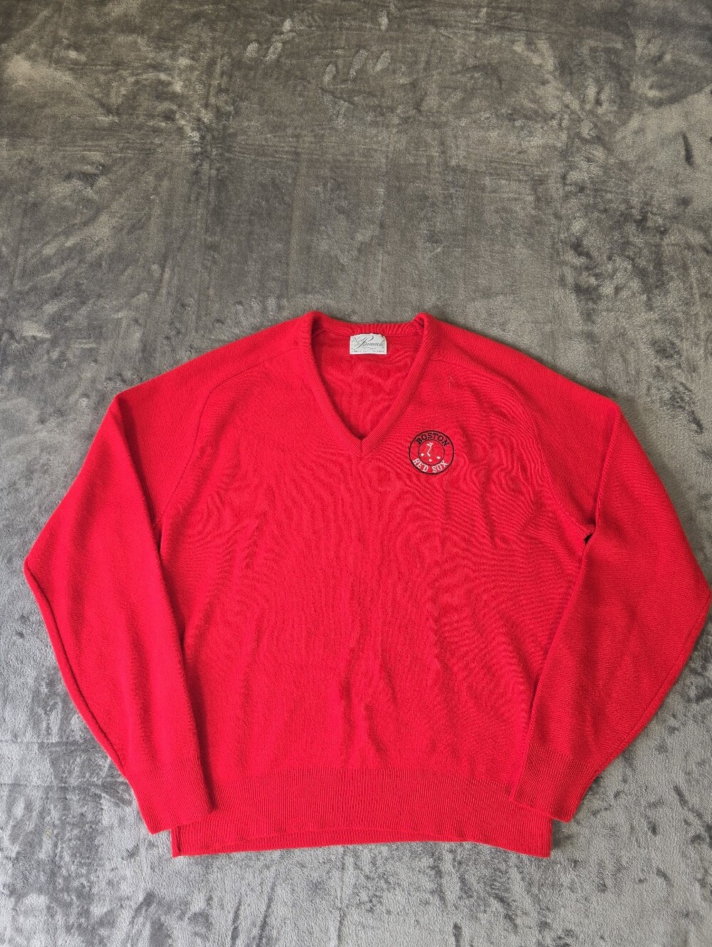 Vintage Pinnacle Boston Red Sox V Neck Sweater Size Large Made In USA